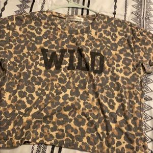 Cheetah print crop top T